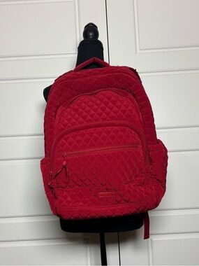 Vera Bradley Red Quilted Backpack | Lightweight Travel School Bag